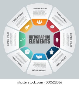 Paper info-graphics parts template, modern design