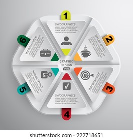 Paper infographics parts of a whole pie chart template, modern design