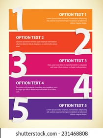 Paper infographics. Sequence number. Vector illustration. Set