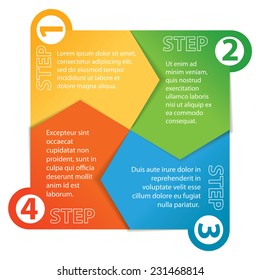 Paper infographics. Sequence number. Vector illustration. Isolated on white background. Set