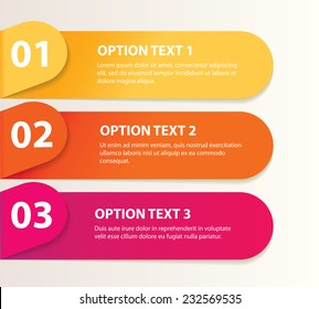 Paper infographics. Sequence number. Vector illustration. Isolated on white background. Set