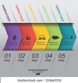 Paper infographics step by step / vector template