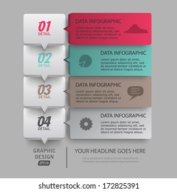Paper infographics step by step / vector template