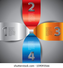 Paper Infographics template, numbered options, vector design