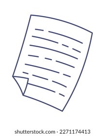 Paper with information line icon. Vector illustration
