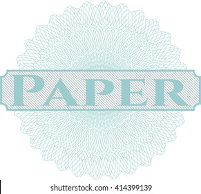 Paper inside a money style rosette