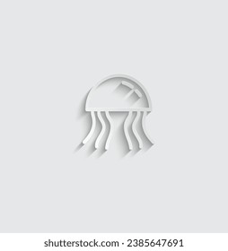 paper jellyfish icon vector jelly fish sign
