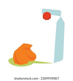 Residuos de la caja de jugo de papel Vector Ilustración