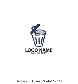 Vector de diseño de logotipo de basura de papel