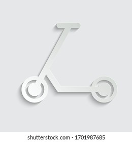 Paper Kick scooter icon - vector