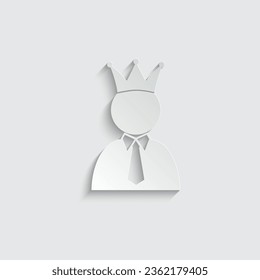 paper king businessman icon vector business symbol