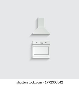 paper kitchen design icon oven cooking sign 