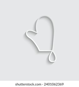 paper kitchen gloves icon vector glove for cook icon 