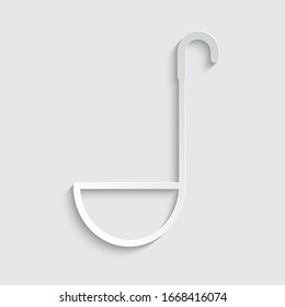 paper Kitchen ladle icon isolated on white background. Cooking icon. 