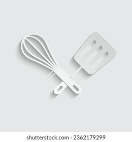 utensil de cocina de papel - signo de dispositivo vectorial de icono