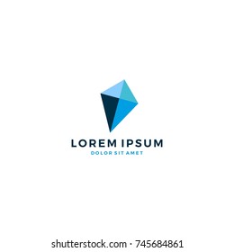 paper kite logo vector icon illustration template