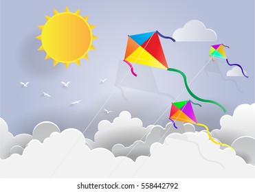 Paper Kite vector, paper art