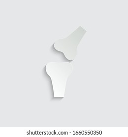 Papier Knie Knochen Symbol.  Kniegelenke