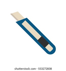 Paper knife flat vector.