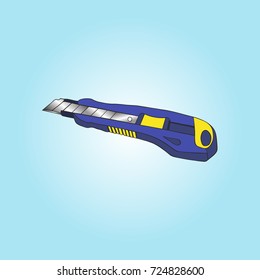Paper Knife isolated on a blue gradient background.
