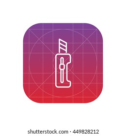 paper knife line icon