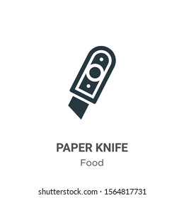 Paper knife vector icon on white background. Flat vector paper knife icon symbol sign from modern food collection for mobile concept and web apps design.