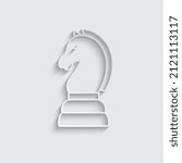paper The Knight icon vector chess pieces. Chessmen figure. 