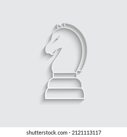 paper The Knight icon vector chess pieces. Chessmen figure. 
