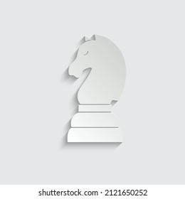paper The Knight icon vector chess pieces. Chessmen figure. 