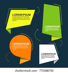 Paper label design vector template