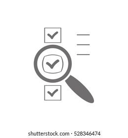 paper label, magnifying glass vector icon, eps10