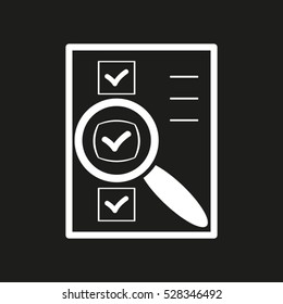 paper label, magnifying glass vector icon, eps10