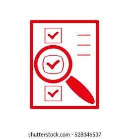 paper label, magnifying glass vector icon, eps10
