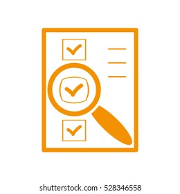 paper label, magnifying glass vector icon, eps10