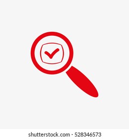 paper label, magnifying glass vector icon, eps10