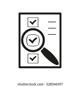 paper label, magnifying glass vector icon, eps10