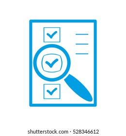 paper label, magnifying glass vector icon, eps10