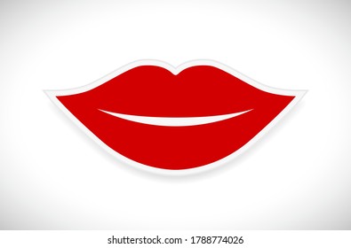 paper label red lips icon