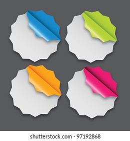 Paper labels with different corner and place for your text. vector illustration
