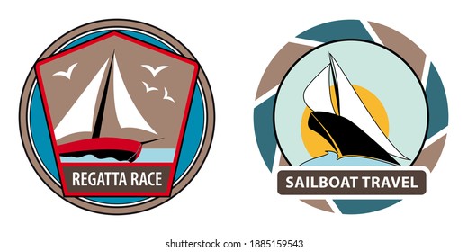 Paper labels or metal badges or stickers to stick on your suitcases as a souvenir of your sailing regattas.