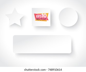 Paper Labels with softly shadows on a white background