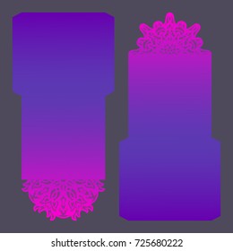 Paper lace envelope template, mock-up for laser cutting. Vector illustration.