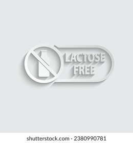 paper Lactose free icon vector  without milk 