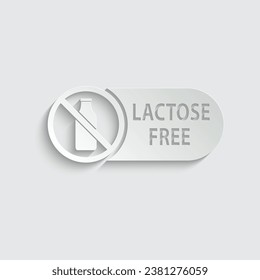 Papier Laktosefreie Symbol-Vektorgrafik ohne Milch 