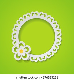 paper lacy frame with a flower