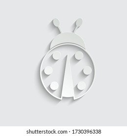 paper ladybug  icon black vector sign