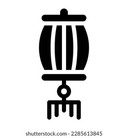 paper lamp solid icon illustration vector graphic