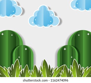 Paper landscape cartoons