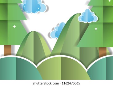Paper landscape cartoons