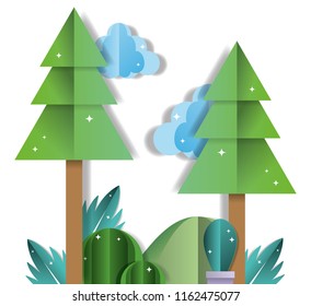 Paper landscape cartoons